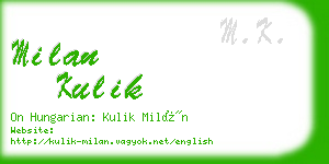 milan kulik business card